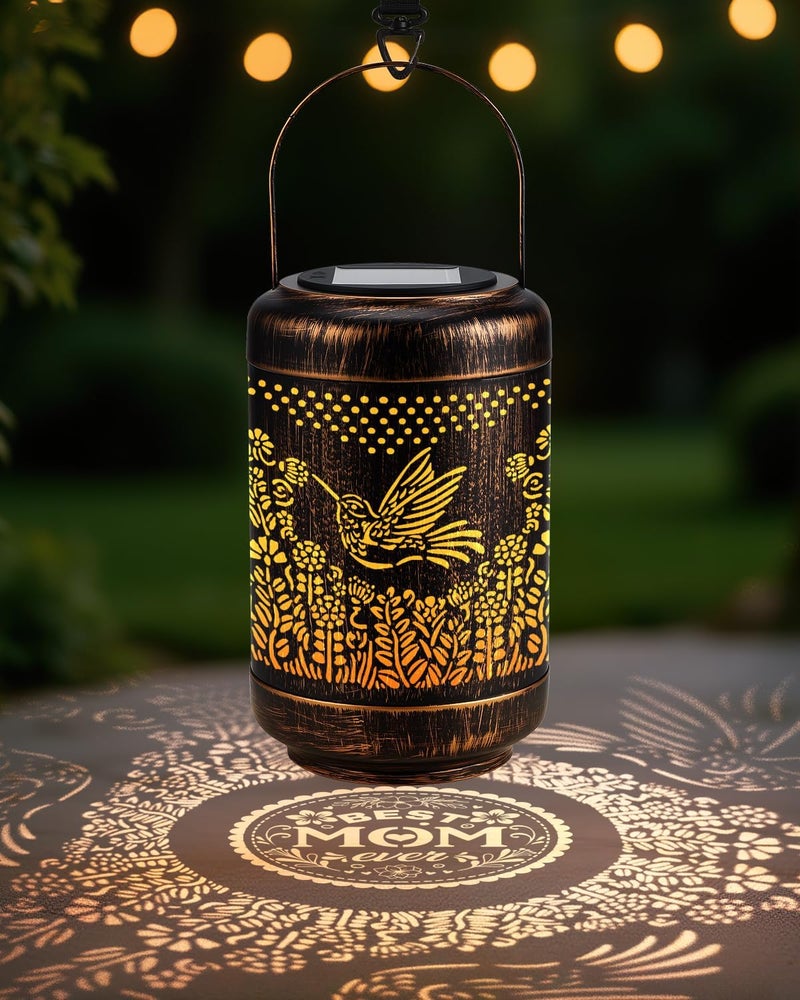 Calibron Valentines Day Gifts for Mom Solar Lanterns Outdoor Waterproof, Mom's Birthday Gifts Solar Lights Garden Decor, Birthday Gifts for Mom Hanging Light Yard Decoration Outdoor, Backyard, Patio, Porch - Image 1